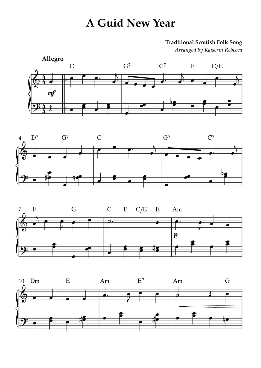 A Guid New Year A Guid New Year Piano Method scores gallery preview page 1