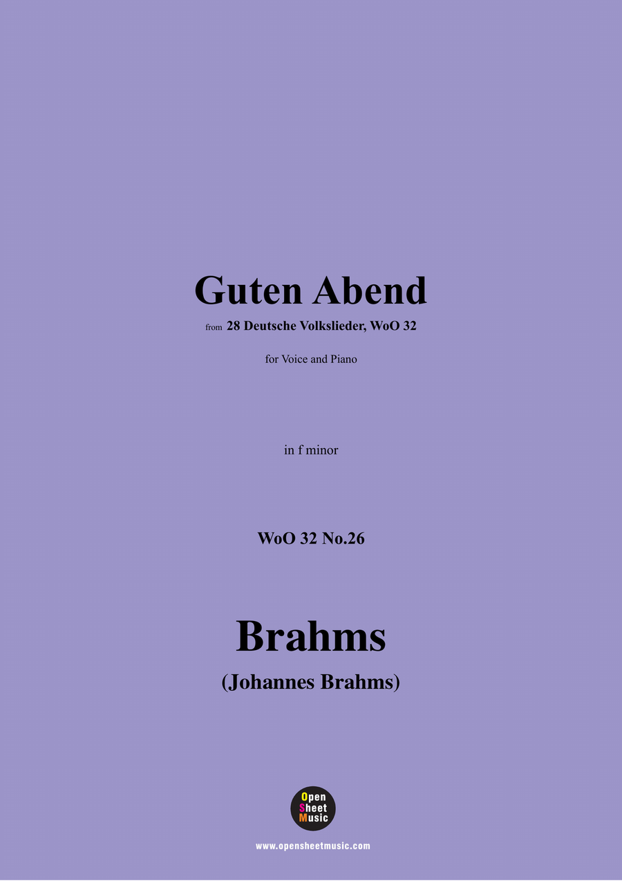 Brahms-Guten Abend,in f minor Piano, Vocal scores gallery preview page 1