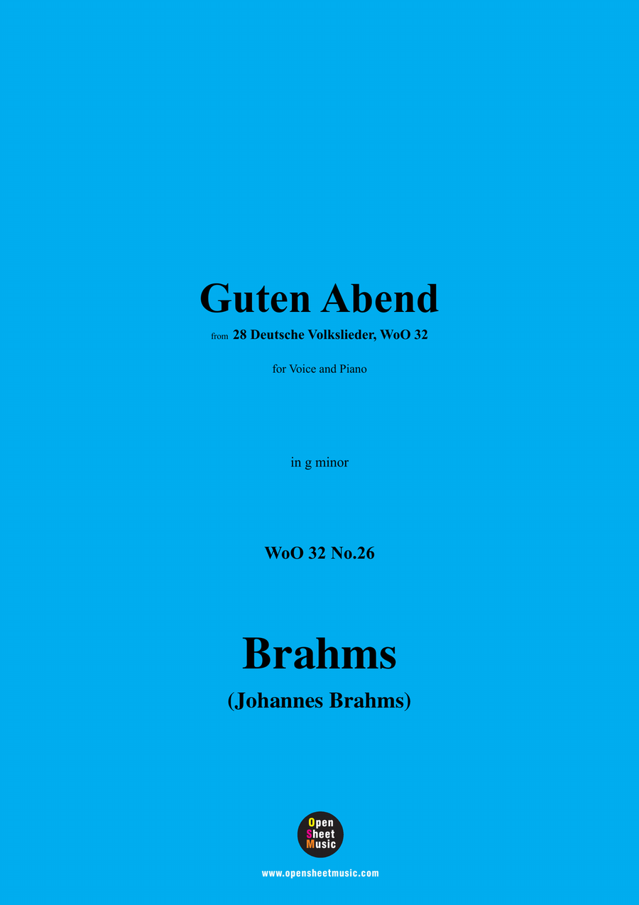 Brahms-Guten Abend,in g minor Piano, Vocal scores gallery preview page 1