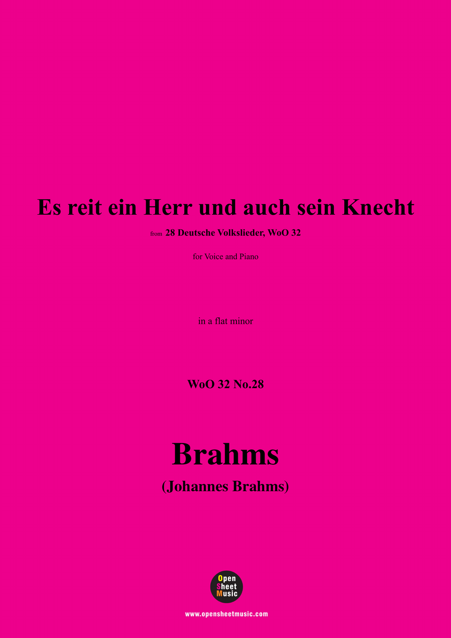 Brahms-Es reit ein Herr und auch sein Knecht,in a flat minor Piano, Vocal scores gallery preview page 1