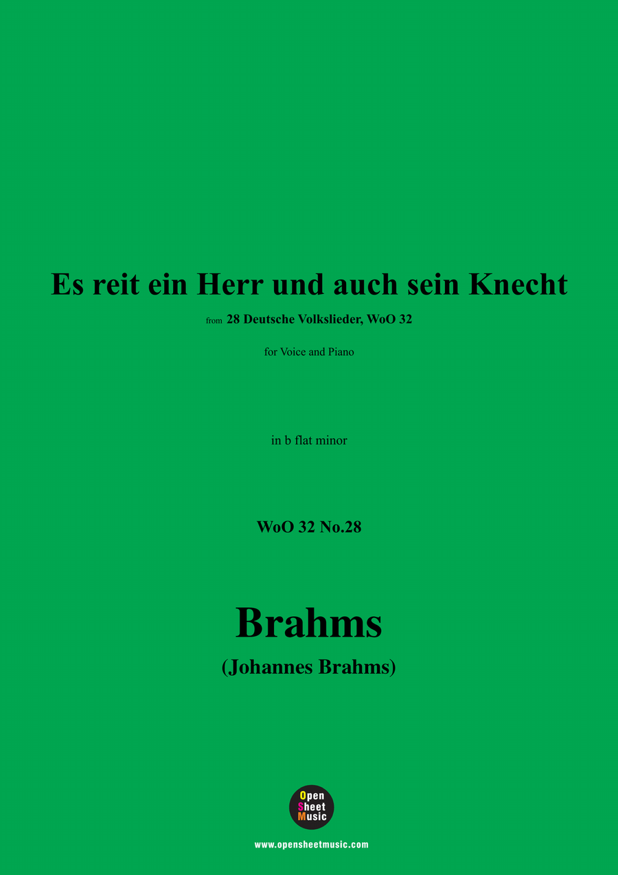 Brahms-Es reit ein Herr und auch sein Knecht,in b flat minor Piano, Vocal scores gallery preview page 1