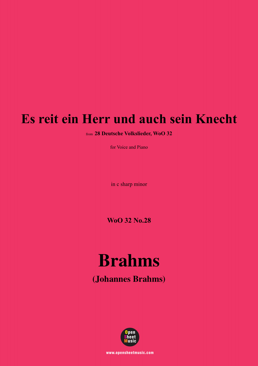Brahms-Es reit ein Herr und auch sein Knecht,in c sharp minor Piano, Vocal scores gallery preview page 1