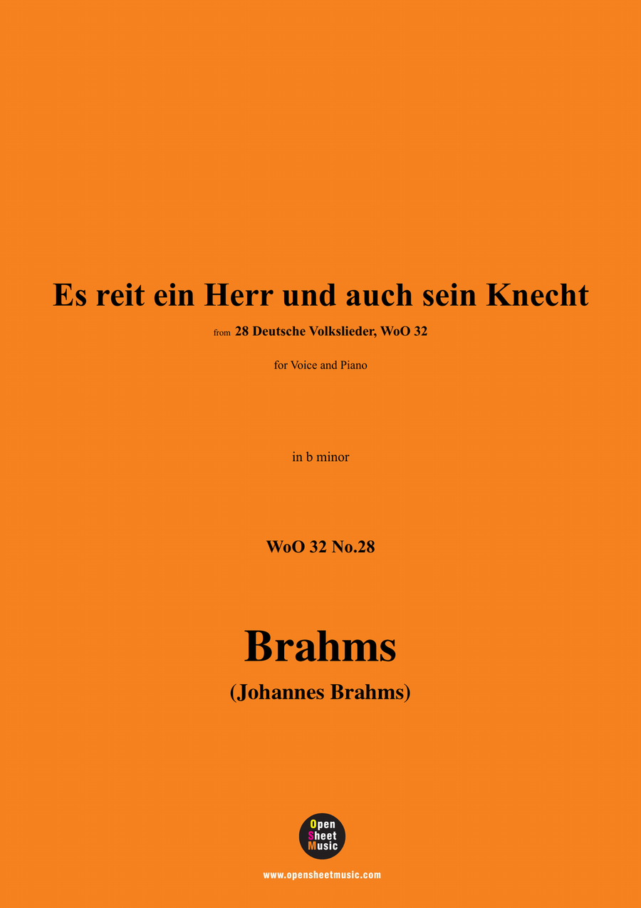 Brahms-Es reit ein Herr und auch sein Knecht,in b minor Piano, Vocal scores gallery preview page 1