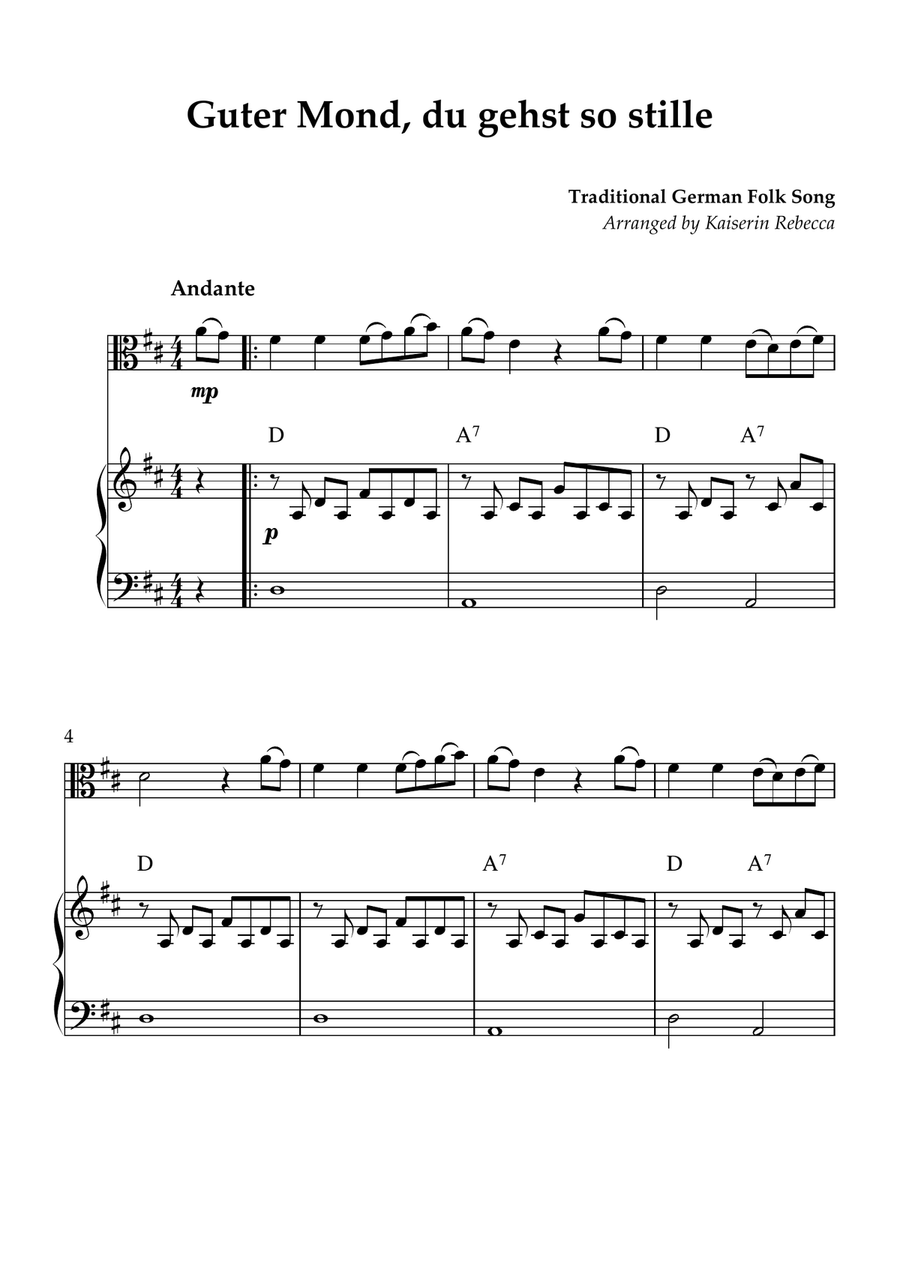 Guter Mond, du gehst so stille Viola scores gallery preview page 1