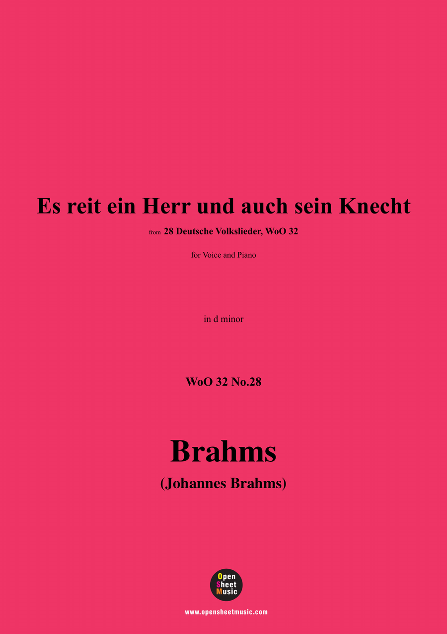 Brahms-Es reit ein Herr und auch sein Knecht,in d minor Piano, Vocal scores gallery preview page 1