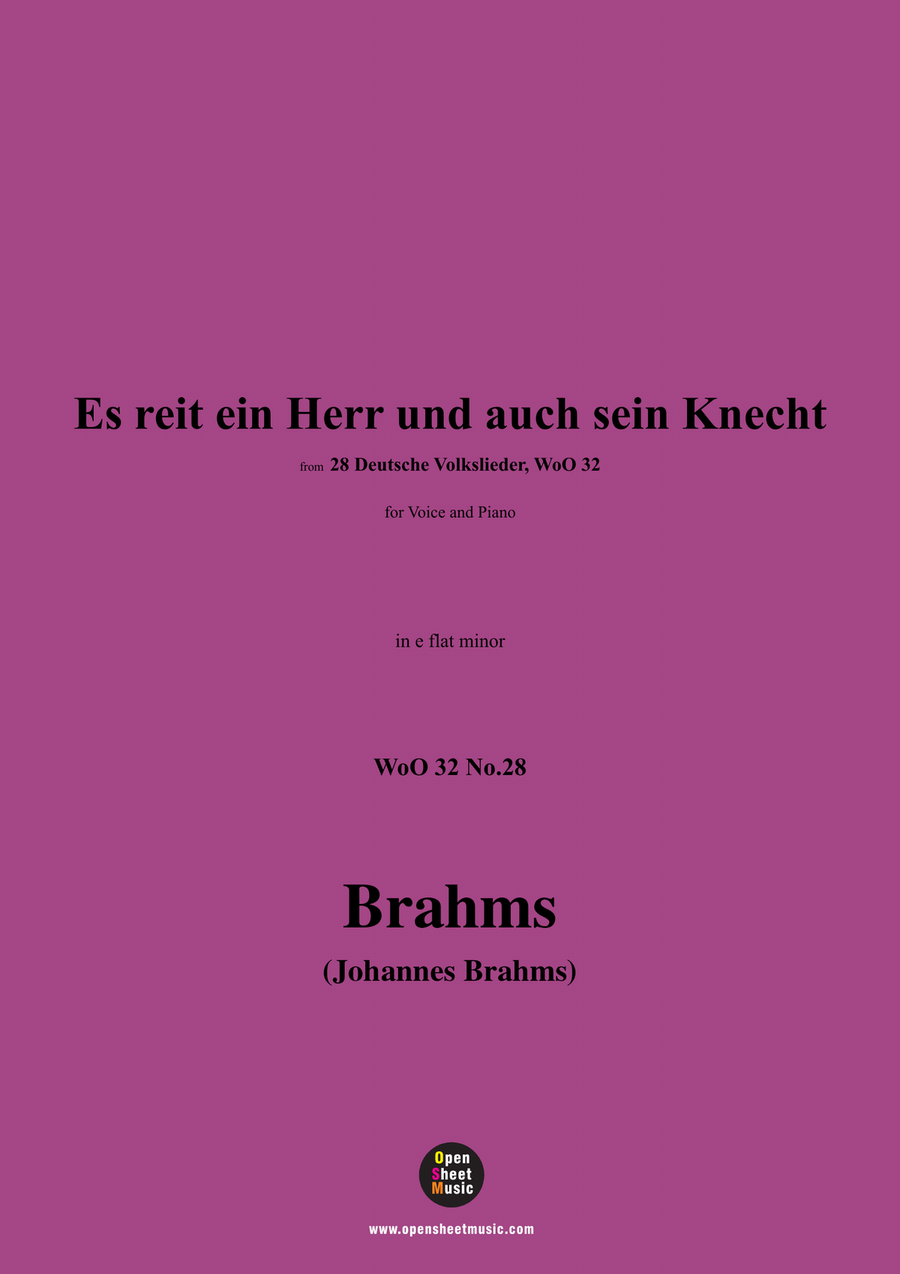 Brahms-Es reit ein Herr und auch sein Knecht,in e flat minor Piano, Vocal scores gallery preview page 1