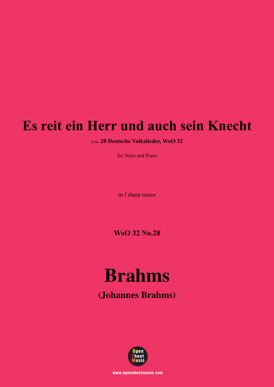 Brahms-Es reit ein Herr und auch sein Knecht,in f sharp minor Piano, Vocal scores gallery preview page 1