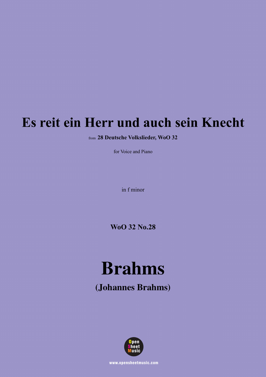 Brahms-Es reit ein Herr und auch sein Knecht,in f minor Piano, Vocal scores gallery preview page 1