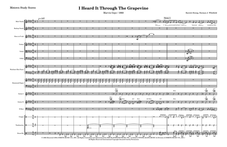 I Heard It Through The Grapevine - Score Only Large Ensemble scores gallery preview page 1