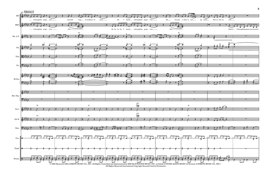 I Heard It Through The Grapevine - Score Only Large Ensemble scores gallery preview page 3