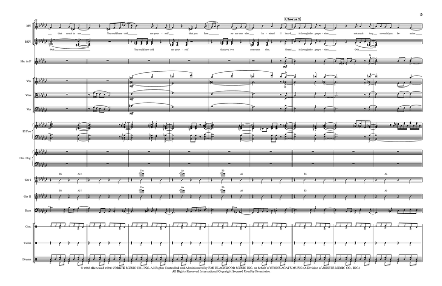 I Heard It Through The Grapevine - Score Only Large Ensemble scores gallery preview page 5