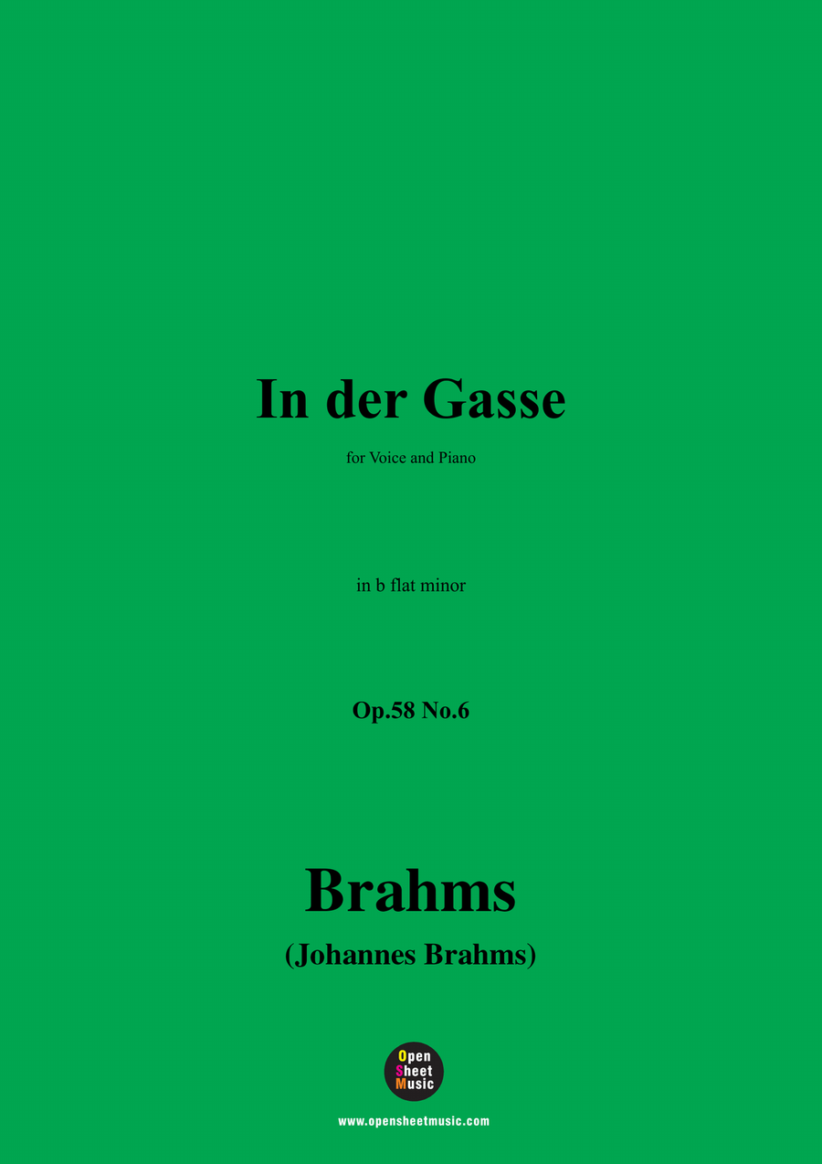 Brahms-In der Gasse,in b flat minor Piano, Vocal scores gallery preview page 1