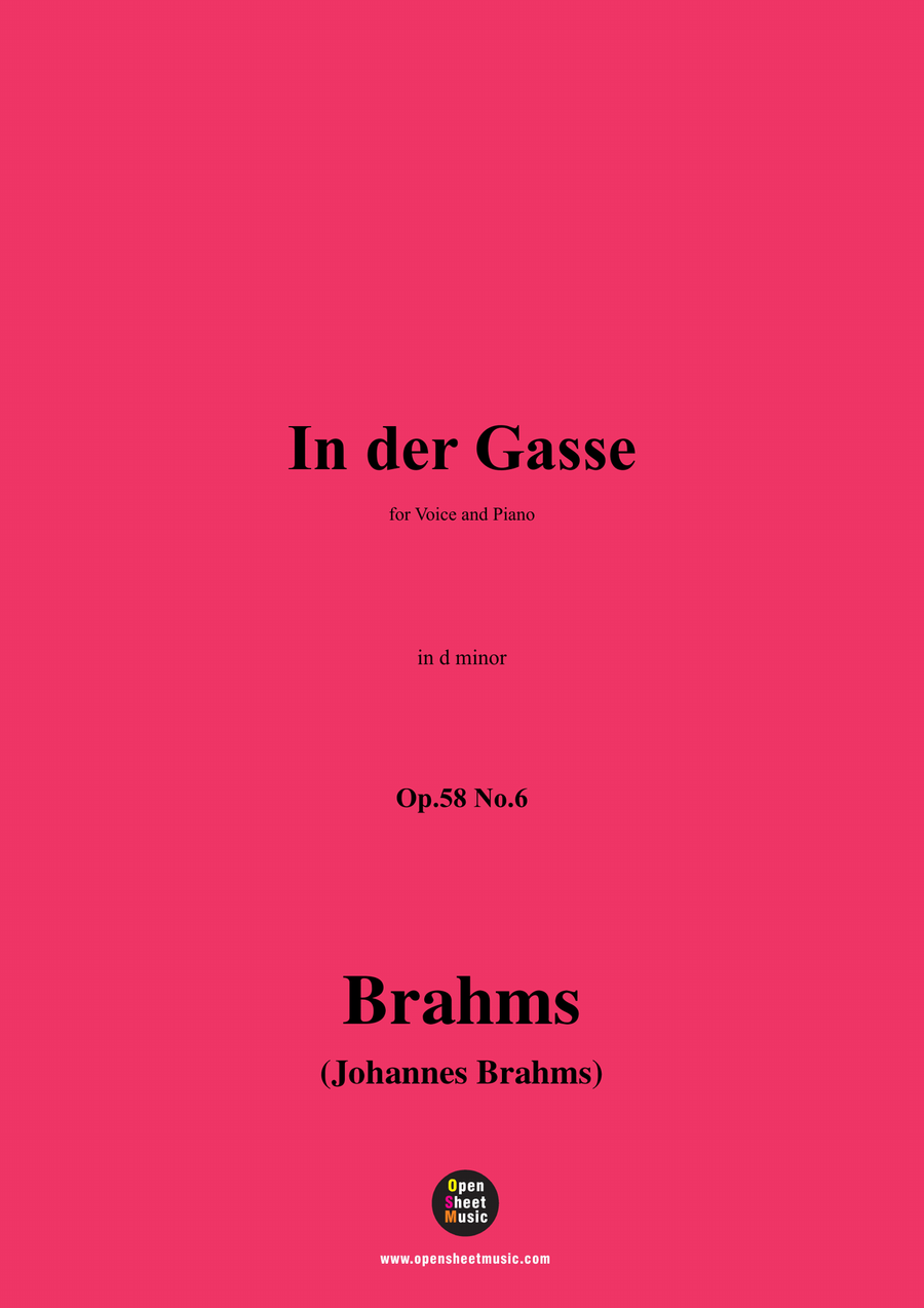 Brahms-In der Gasse,in d minor Piano, Vocal scores gallery preview page 1
