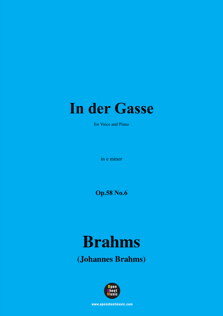Brahms-In der Gasse,in e minor Piano, Vocal scores gallery preview page 1