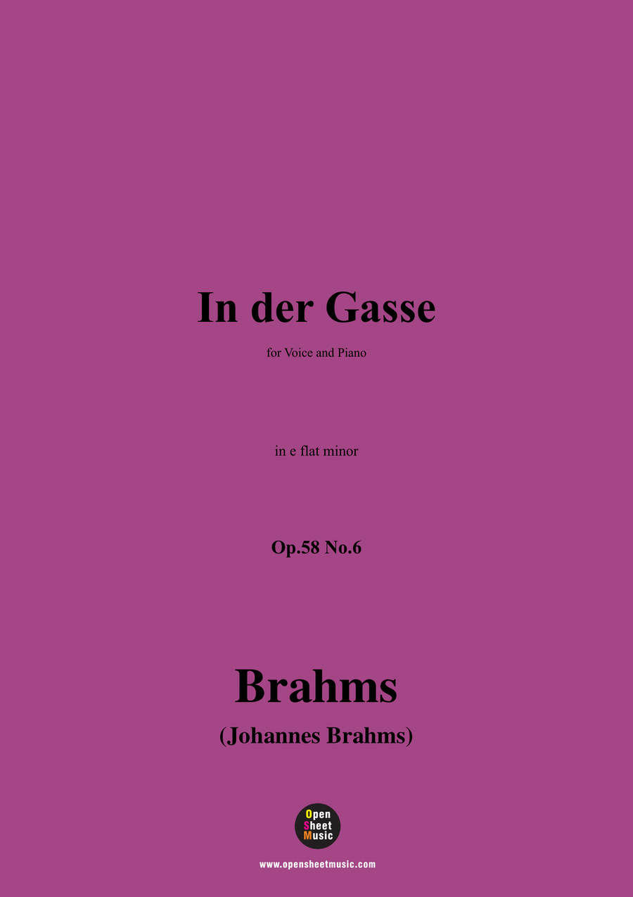 Brahms-In der Gasse,in e flat minor Piano, Vocal scores gallery preview page 1