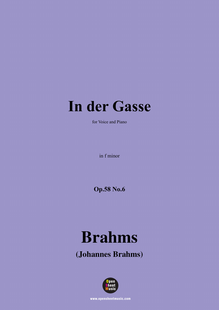 Brahms-In der Gasse,in f minor Piano, Vocal scores gallery preview page 1