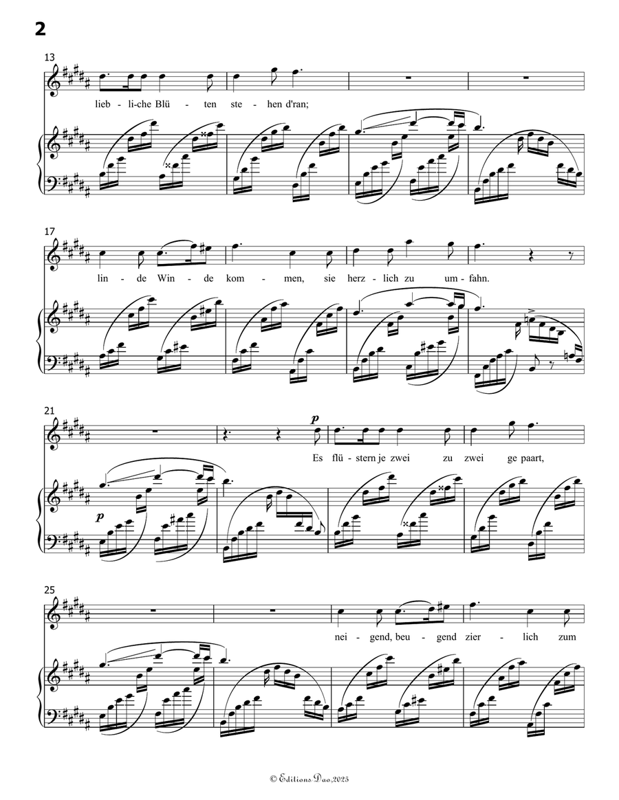 Der Nussbaum, by Schumann, Op.25 No.3, in B Major Piano, Vocal scores gallery preview page 4
