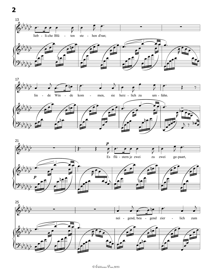 Der Nussbaum, by Schumann, Op.25 No.3, in G flat Major Piano, Vocal scores gallery preview page 4