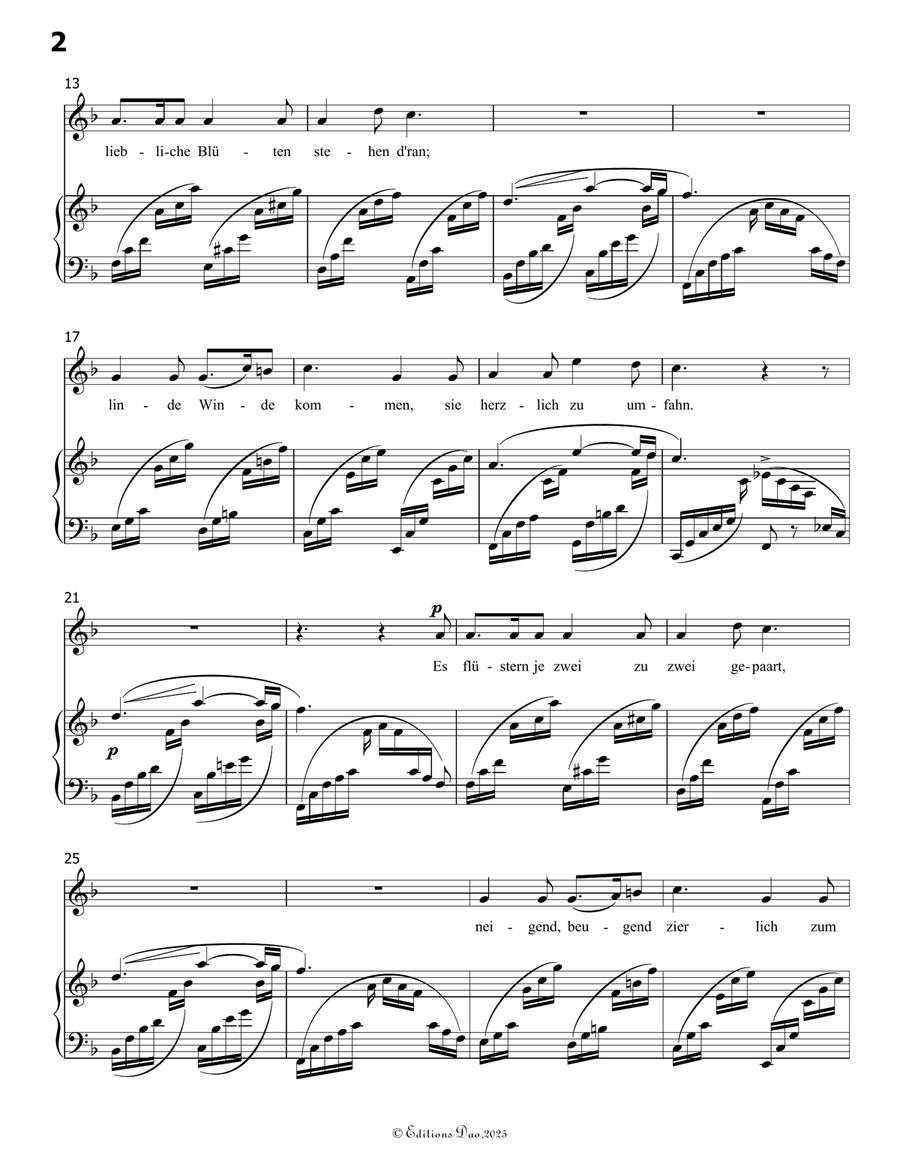 Der Nussbaum, by Schumann, Op.25 No.3, in F Major Piano, Vocal scores gallery preview page 4