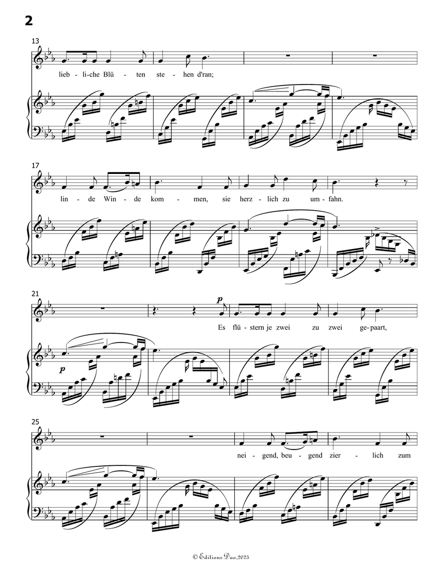 Der Nussbaum, by Schumann, Op.25 No.3, in E flat Major Piano, Vocal scores gallery preview page 4