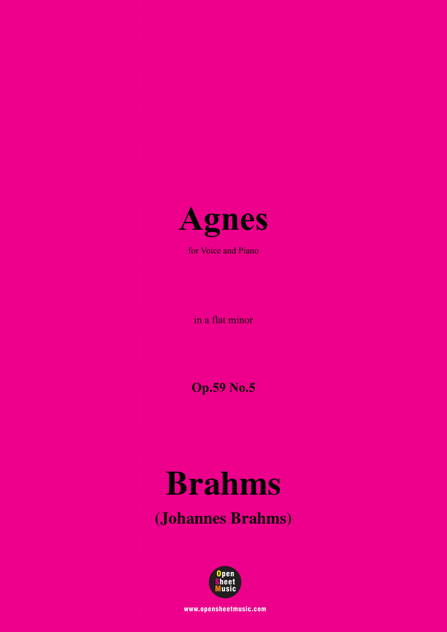 Brahms-Agnes,in a flat minor Piano, Vocal scores gallery preview page 1