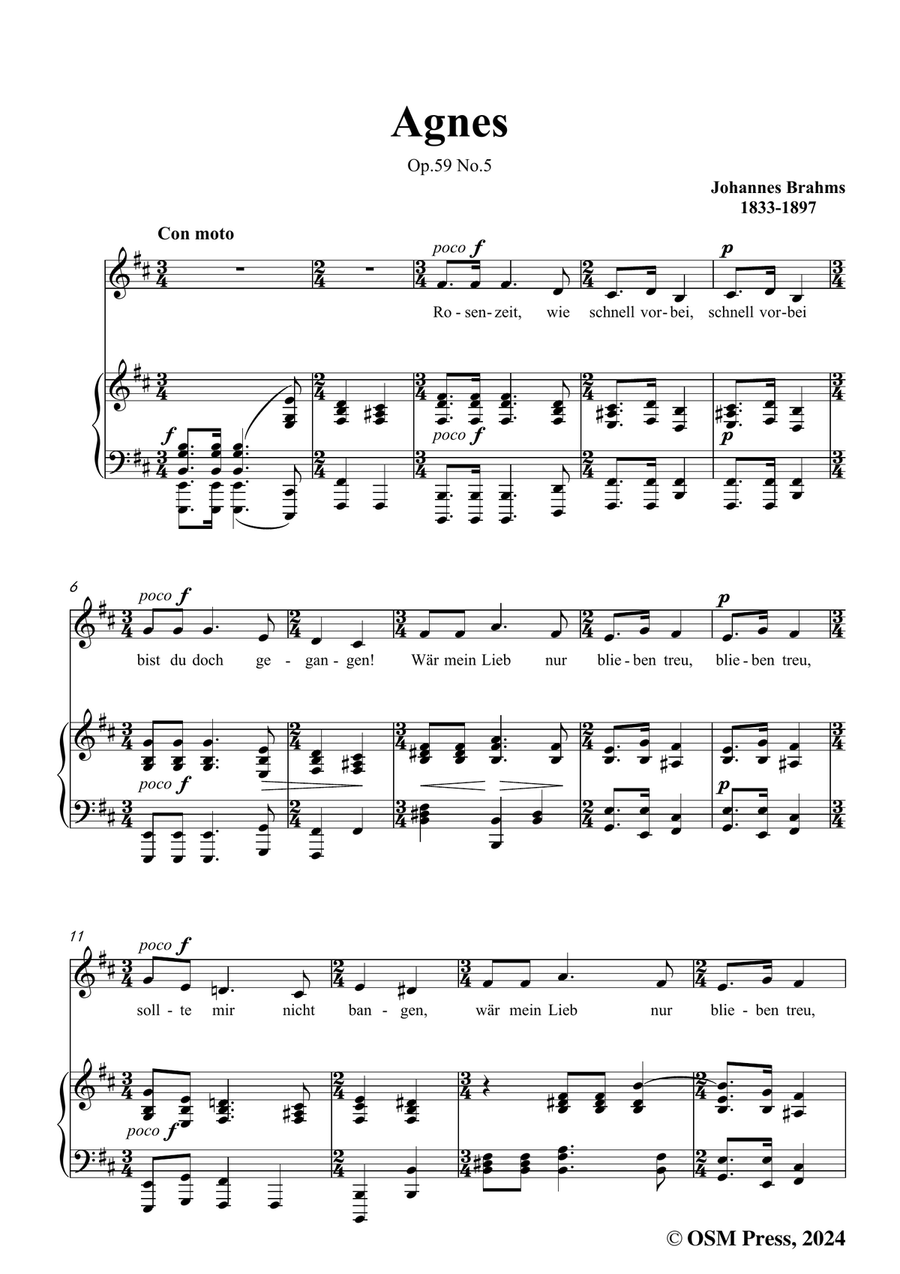 Brahms-Agnes,in b minor Brahms-Agnes,in b minor Piano, Vocal scores gallery preview page 3