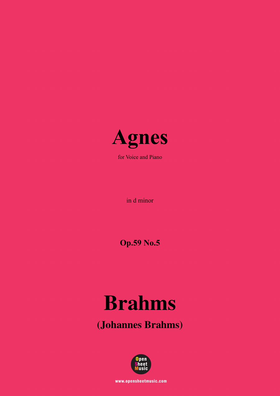 Brahms-Agnes,in d minor Piano, Vocal scores gallery preview page 1