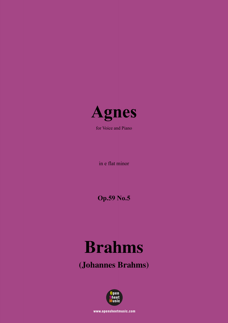 Brahms-Agnes,in e flat minor Piano, Vocal scores gallery preview page 1