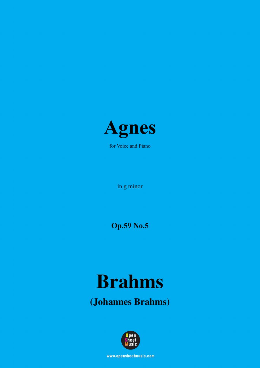 Brahms-Agnes,in g minor Piano, Vocal scores gallery preview page 1
