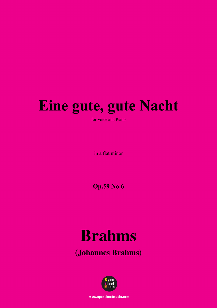 Brahms-Eine gute,gute Nacht,in a flat minor Piano, Vocal scores gallery preview page 1