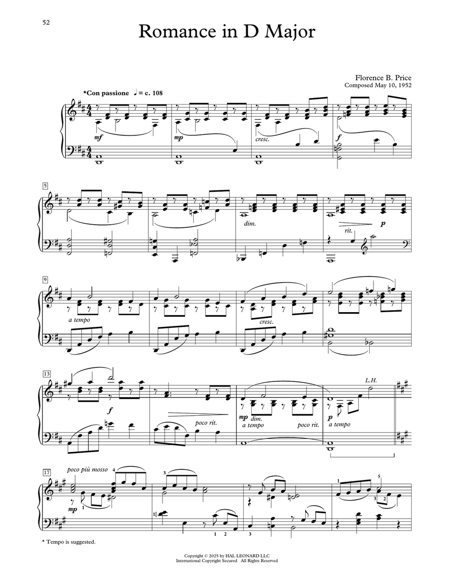 Romance In D Major Piano Method scores gallery preview page 1