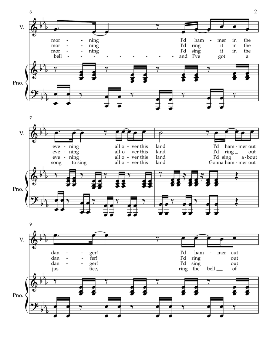 If I Had A Hammer (The Hammer Song) Voice scores gallery preview page 2