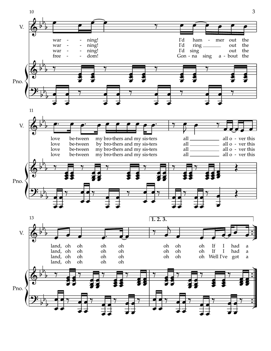 If I Had A Hammer (The Hammer Song) Voice scores gallery preview page 3
