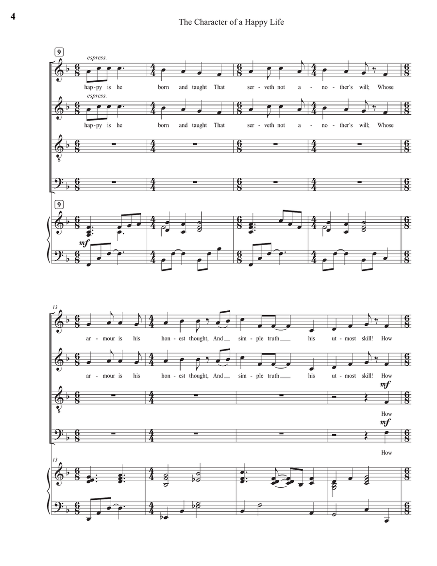 The Character of a Happy Life 4-Part scores gallery preview page 4