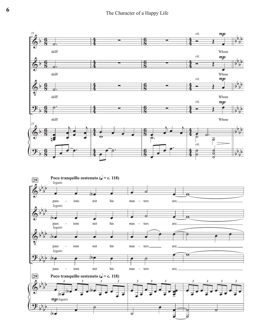 The Character of a Happy Life 4-Part scores gallery preview page 6