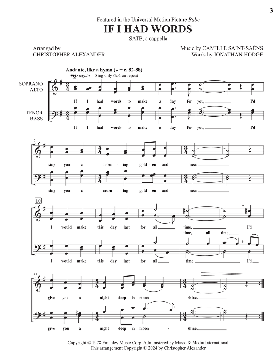 If I Had Words 4-Part scores gallery preview page 3