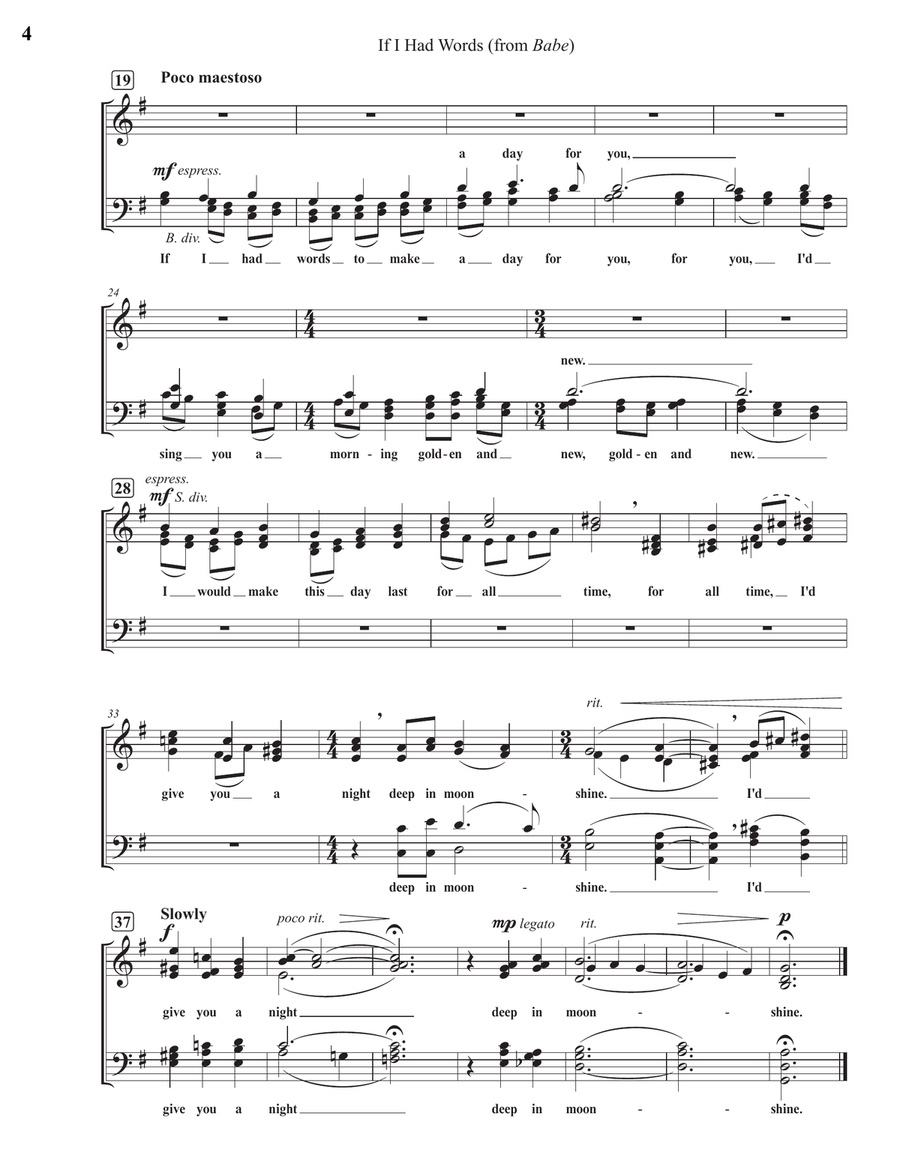 If I Had Words 4-Part scores gallery preview page 4