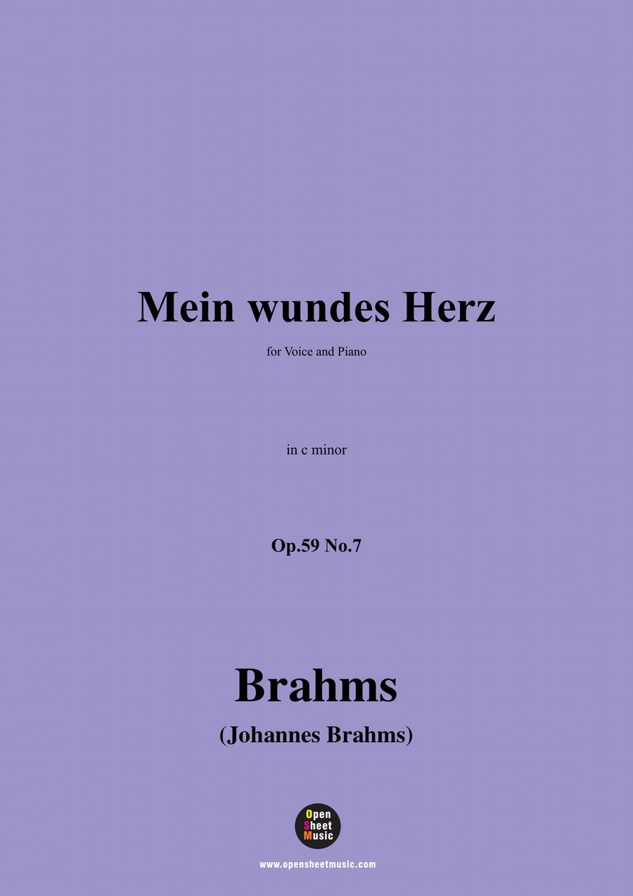 Brahms-Mein wundes Herz,in c minor Piano, Vocal scores gallery preview page 1