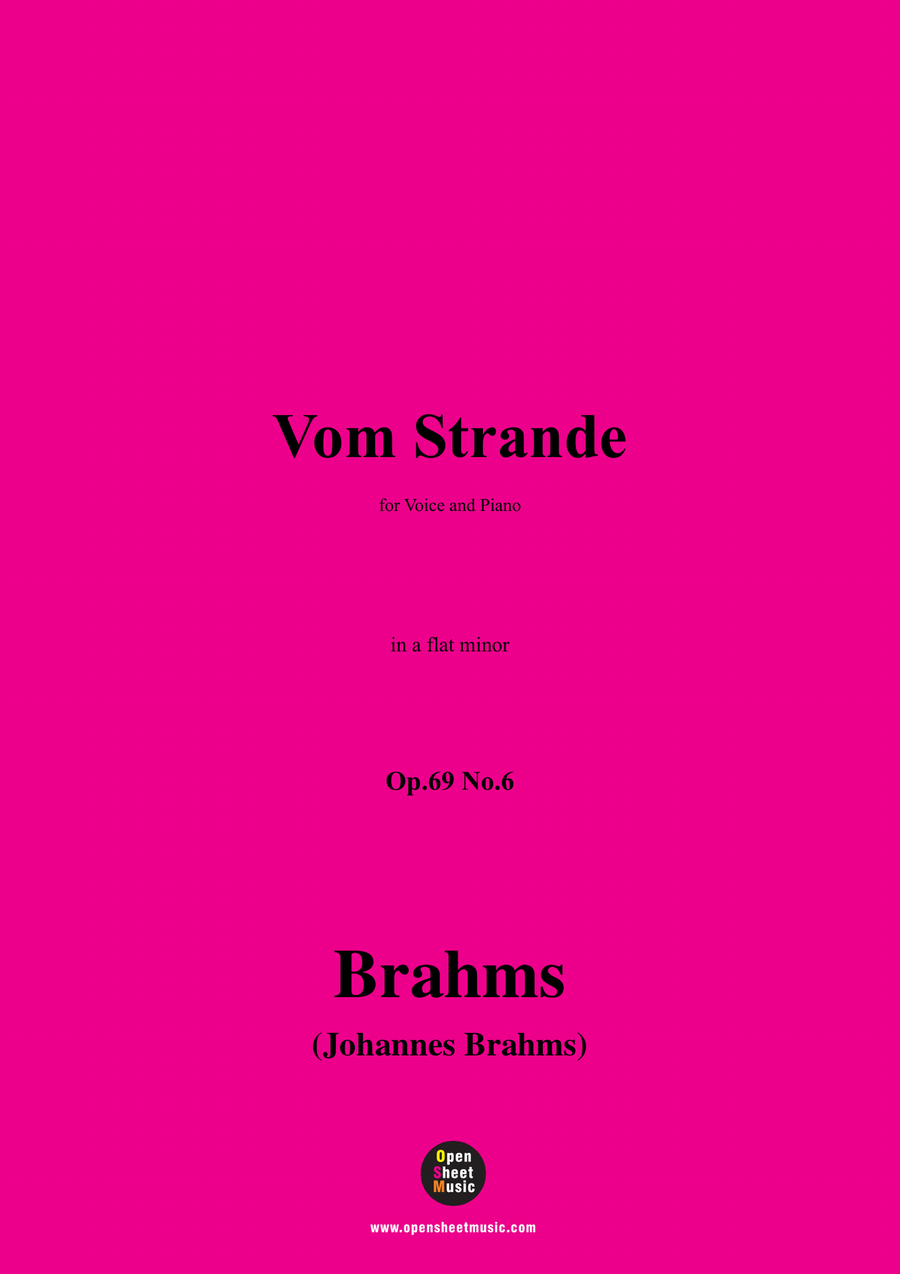 Brahms-Vom Strande,in a flat minor Piano, Vocal scores gallery preview page 1