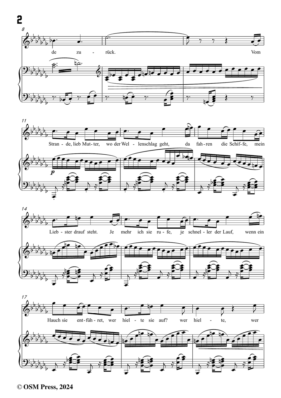 Brahms-Vom Strande,in a flat minor Piano, Vocal scores gallery preview page 4