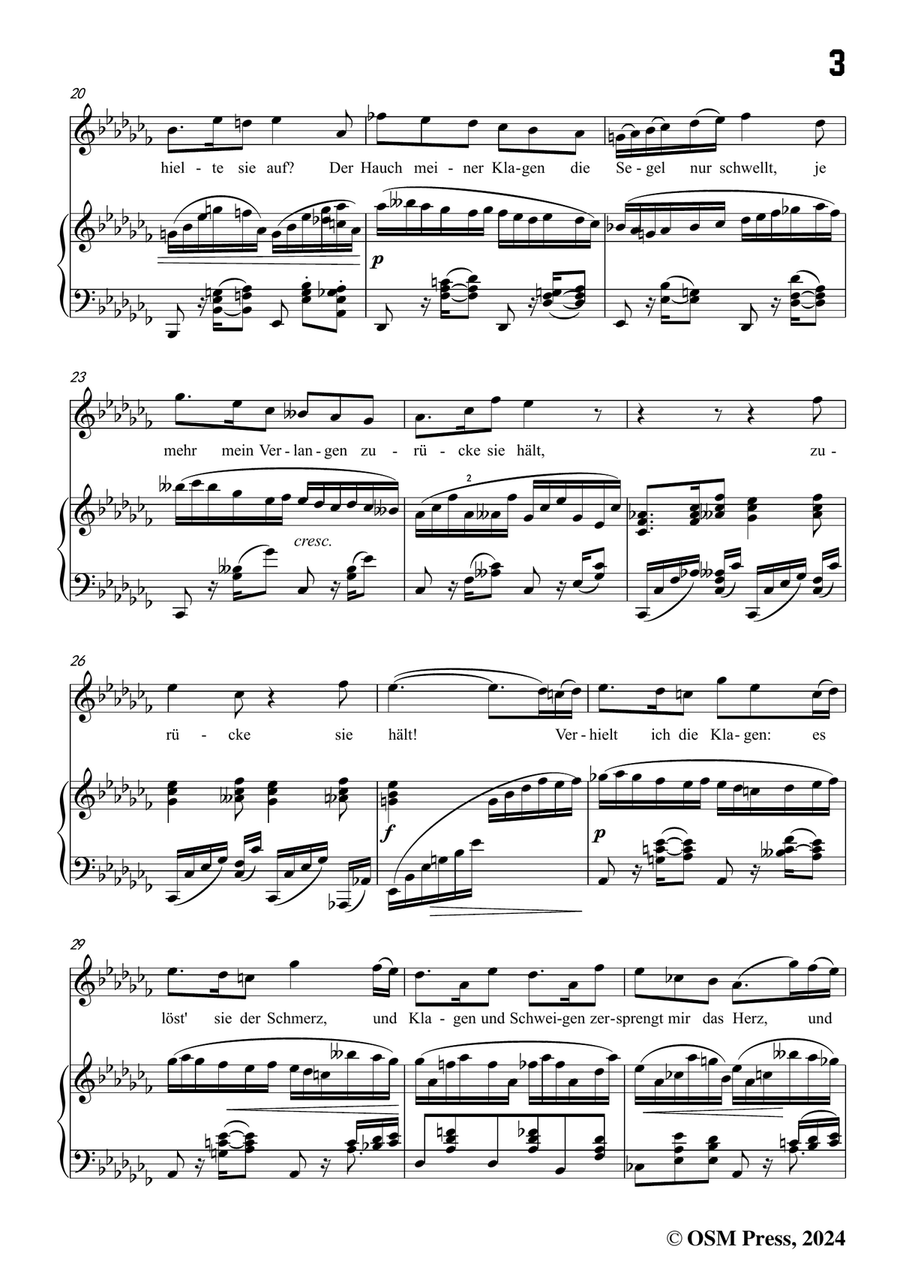 Brahms-Vom Strande,in a flat minor Piano, Vocal scores gallery preview page 5