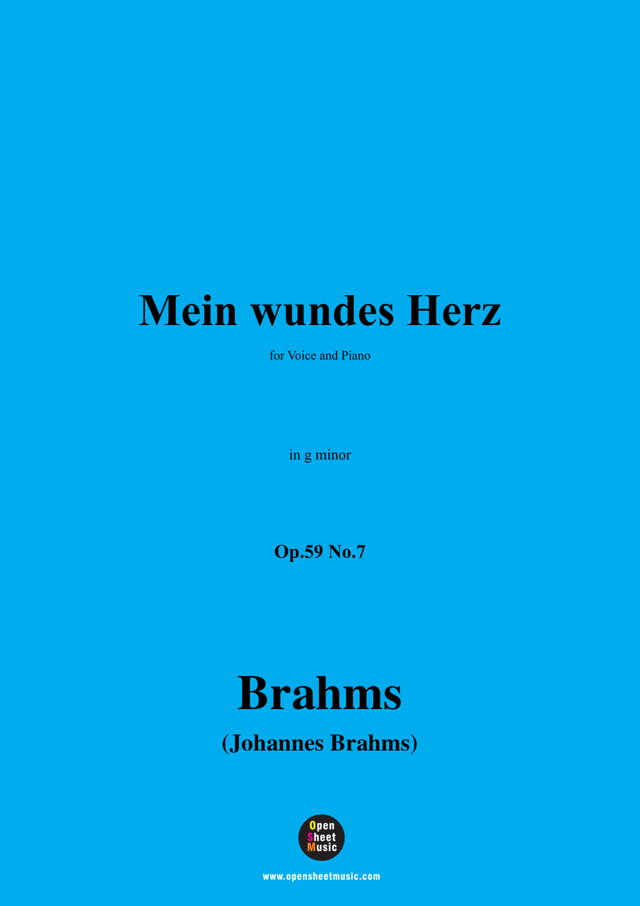 Brahms-Mein wundes Herz,in g minor Piano, Vocal scores gallery preview page 1