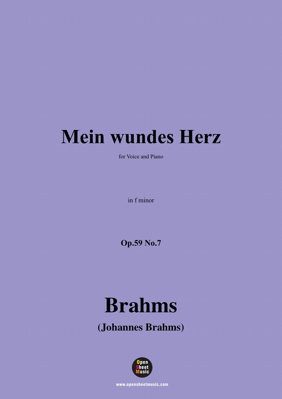 Brahms-Mein wundes Herz,in f minor Piano, Vocal scores gallery preview page 1