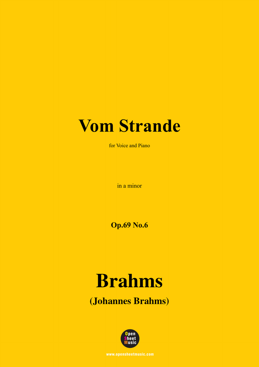 Brahms-Vom Strande,in a minor Piano, Vocal scores gallery preview page 1