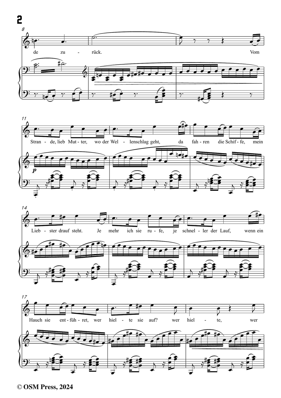 Brahms-Vom Strande,in a minor Piano, Vocal scores gallery preview page 4