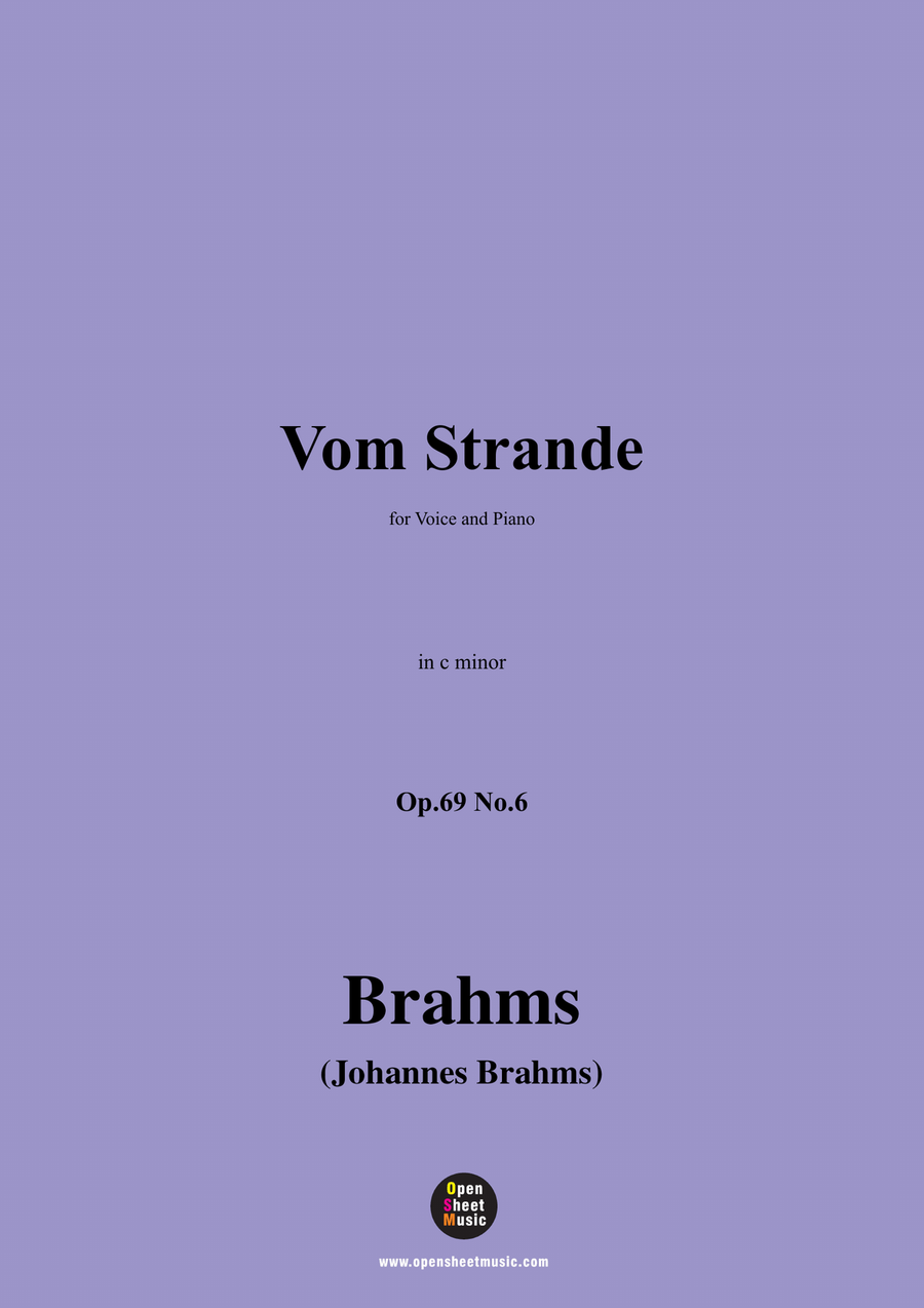 Brahms-Vom Strande,in c minor Piano, Vocal scores gallery preview page 1