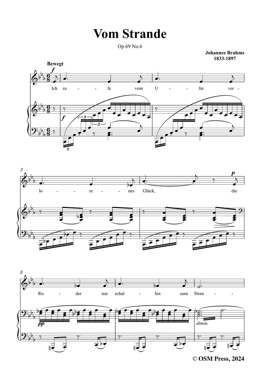Brahms-Vom Strande,in c minor Piano, Vocal scores gallery preview page 3