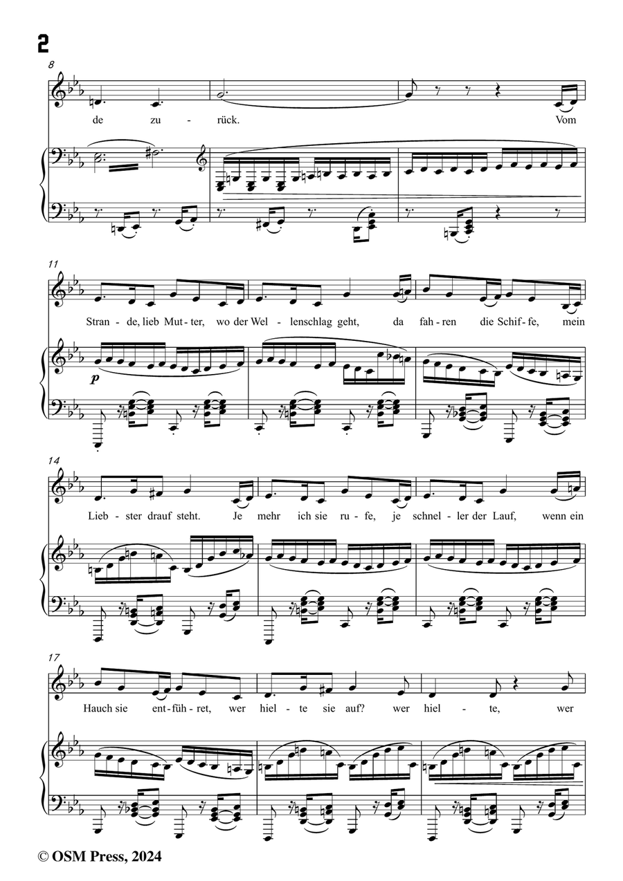 Brahms-Vom Strande,in c minor Piano, Vocal scores gallery preview page 4