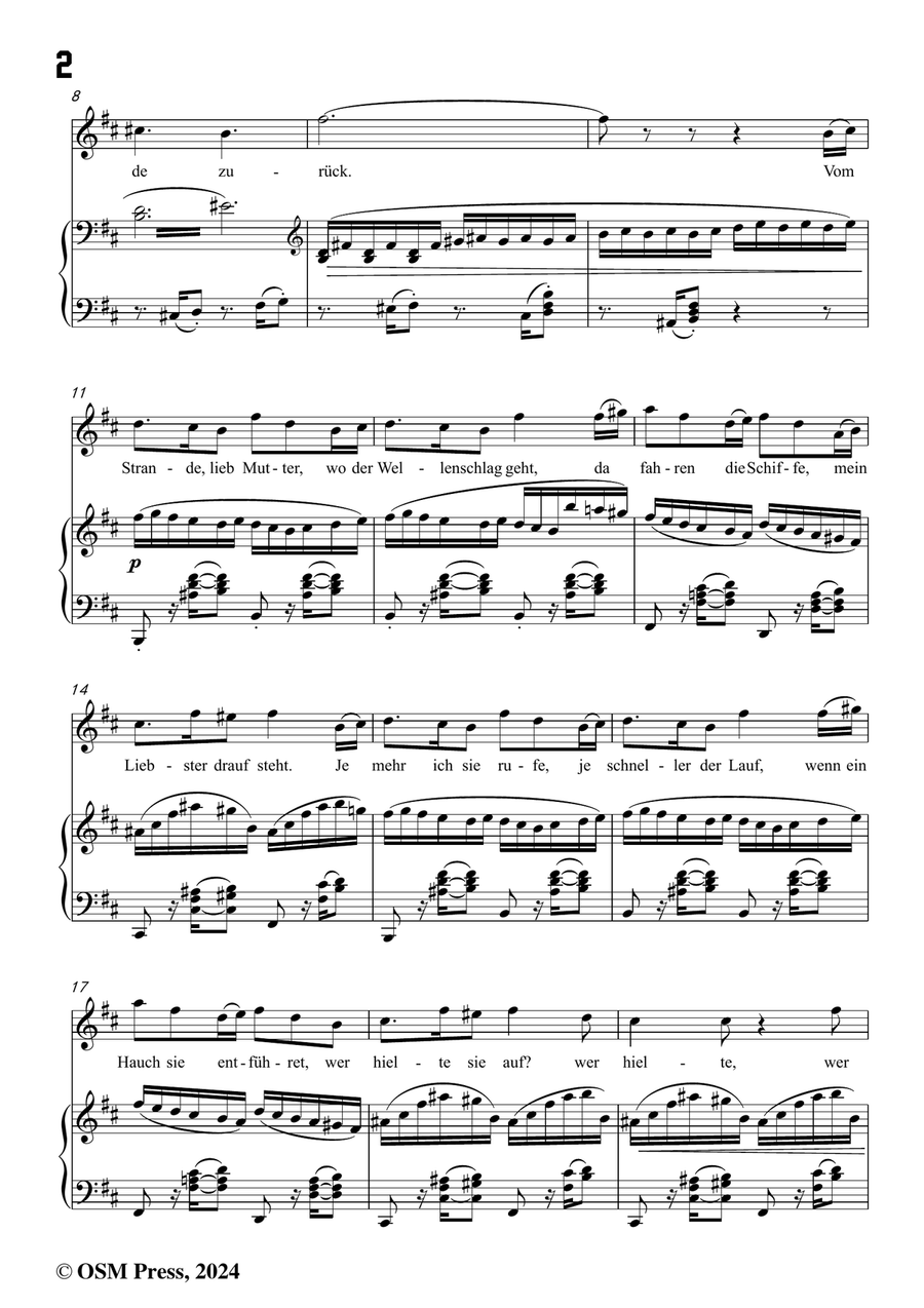 Brahms-Vom Strande,in b minor Piano, Vocal scores gallery preview page 4