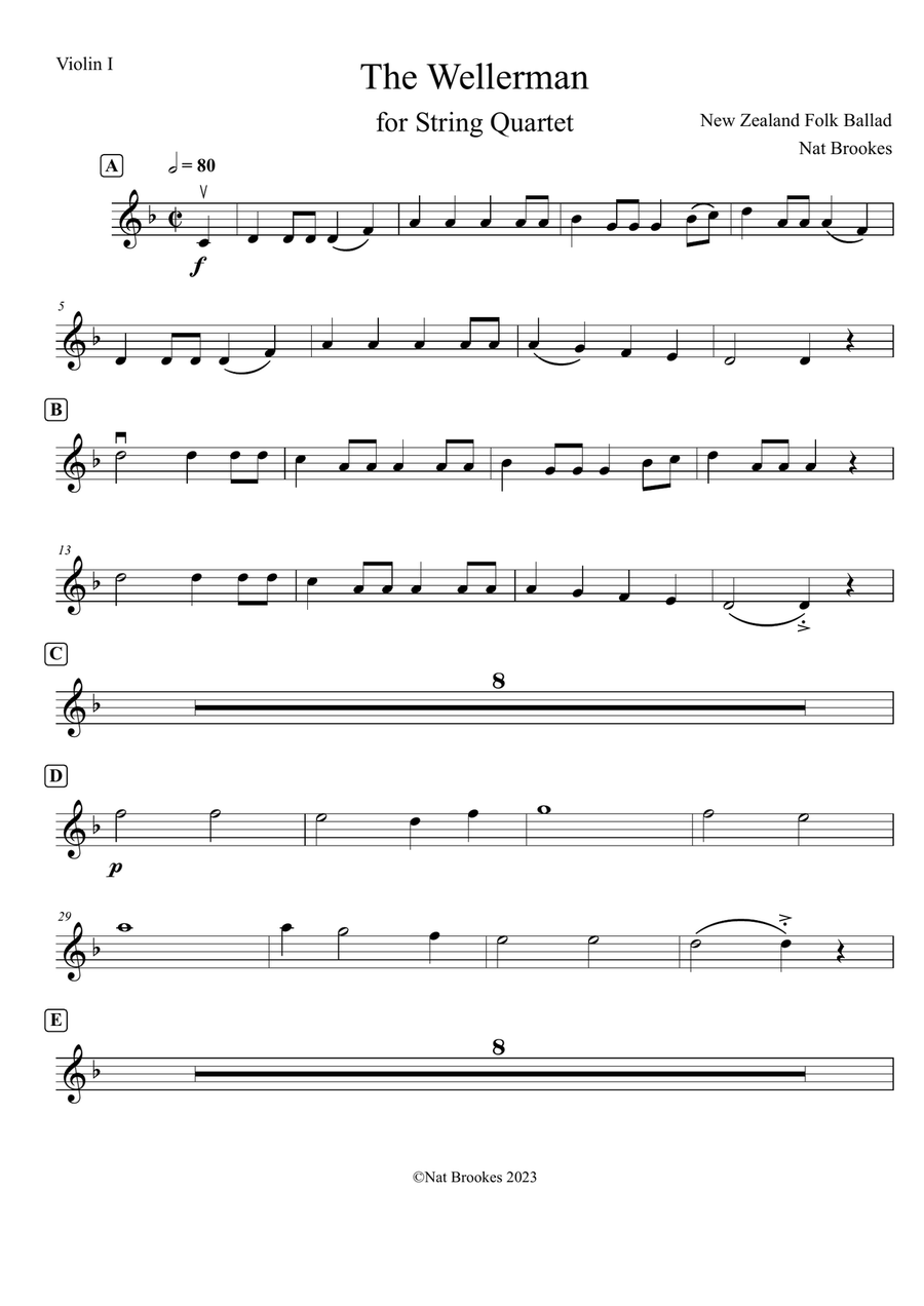 The Wellerman for String Quartet String Quartet scores gallery preview page 2